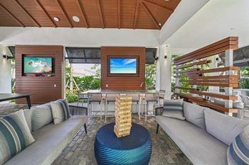 Courtyard & entertainment center